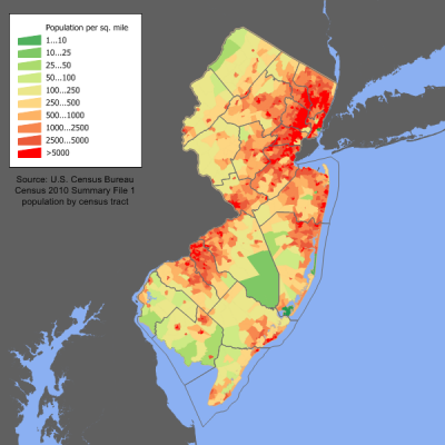 New Jersey Population Density Map