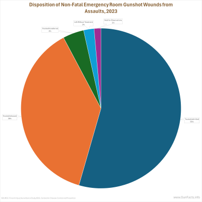 Disposition of Non-Fatal Emergency Room Gunshot Wounds from Assaults, 2023
