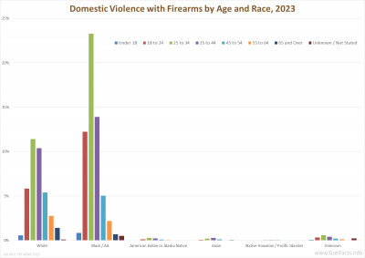 Domestic Violence with Firearms by Age and Race, 2023